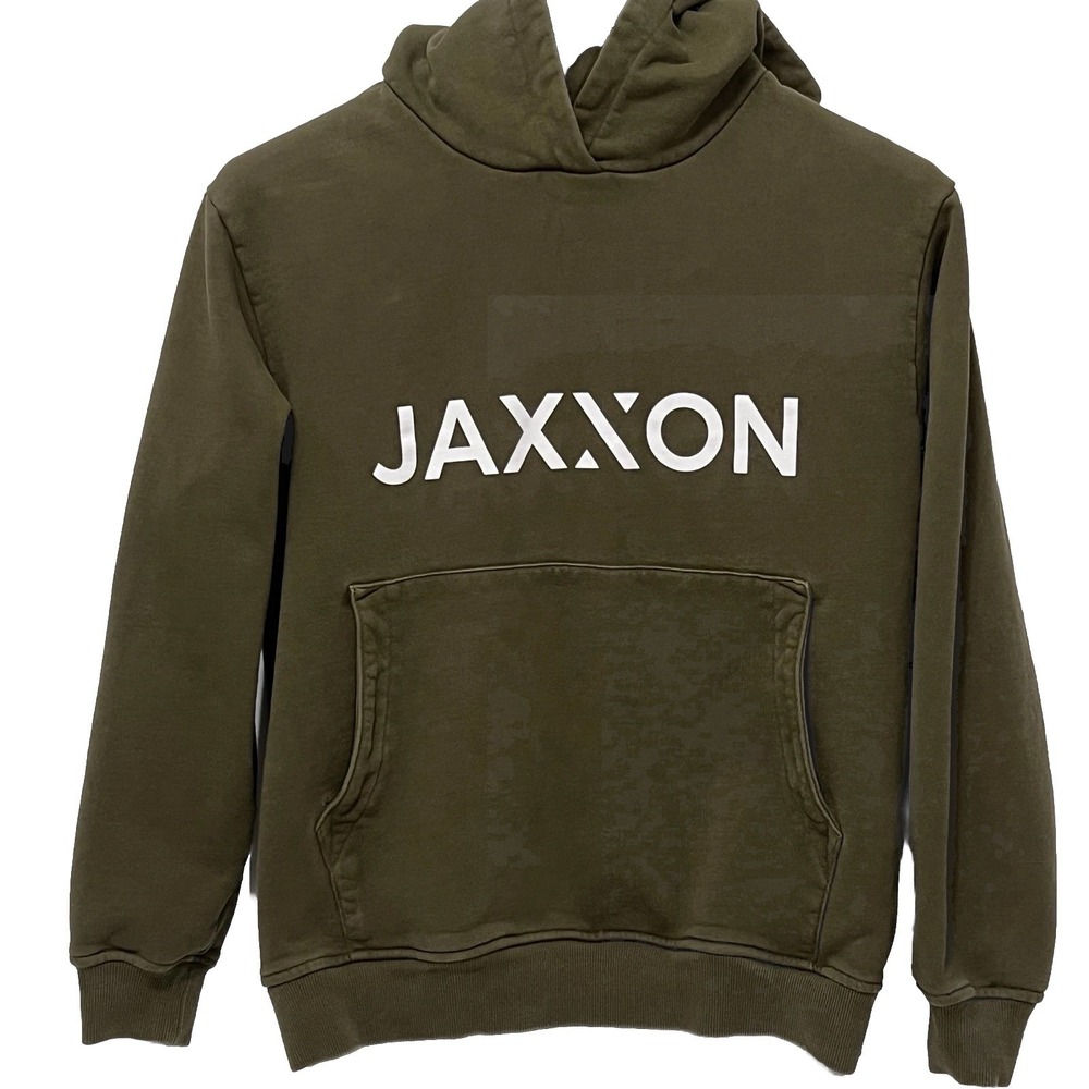 Jaxxon Pullover‎ Hoodie Sweatshirt Heavyweight Olive Kangaroo Pockets Men Medium